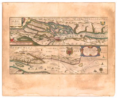 Celeberrimi Fluvii Albis nova delineatio (Den meget berømte flod Elben nyligt afgrænset.) af Willem Blaeu