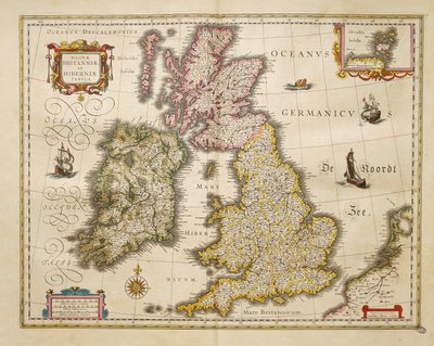 Storbritannien og Irland fra Theatrum Orbis Terrarum af Willem Bleau, Amsterdam af Willem Blaeu