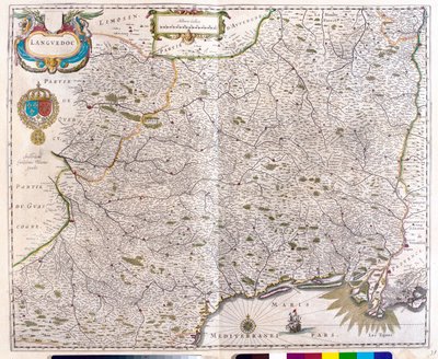 Kort over Languedoc - Roussillon - Montpellier - Toulouse - Avignon - Arles, i 