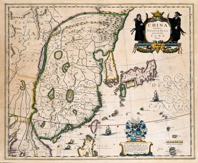 Kort over Kina, Japan og Korea. (gravering af Willem Blaeu