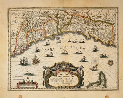 Kort over hertugdømmet Monferrato, af Willem Blaeu Gravering fra regionerne i Italien af Willem Blaeu