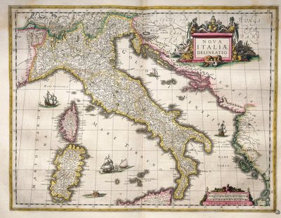 Kort over Italien, fra Theatrum Orbis Terrarum af Willem Blaeu, Amsterdam af Willem Blaeu