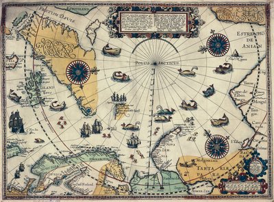 Kort over polarområder, af den hollandske kartograf Willem Janszoon Blaeu (1571-1638) af Willem Blaeu