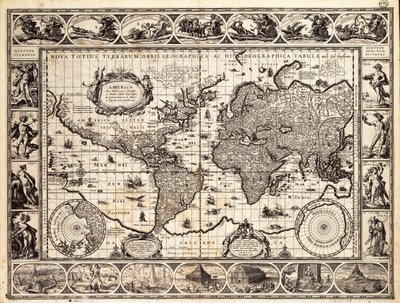 Mercator-kort over verden af Willem Blaeu