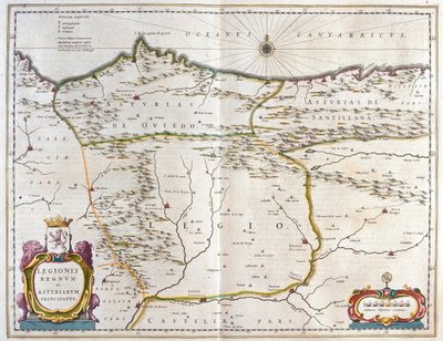 Den spanske provins Asturien, Kastilien og Léon, herunder byerne Oviedo, Leon, Santander, Valladolid, i 