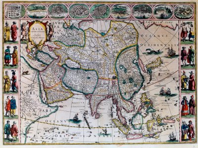 Verdens teater eller det nye atlas Amsterdam. Geografisk kort over Asien af Willem Janszoon Blaeu (1571-1638) af Willem Blaeu