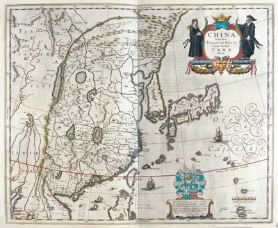 Det første af Blaeus kort over Kina, i 