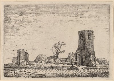 Ruiner af en kirke (Kapellet i Eykenduynen nær Haag) af Willem Buytewech