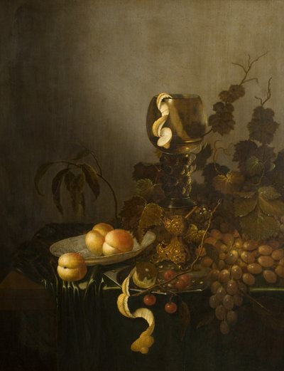 Stilleben med frugt og haseglas af Willem Claesz. (manner of) Heda