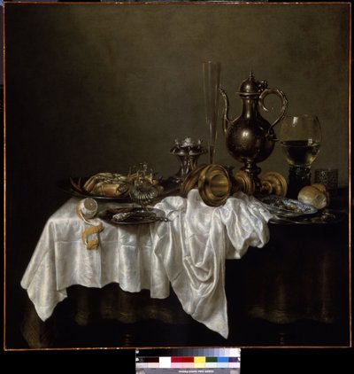 Morgenmad med hummer. (Morgenmad med en hummer). Stilleben. Maleri af Willem Claesz Heda (1594-1680) af Willem Claesz. Heda