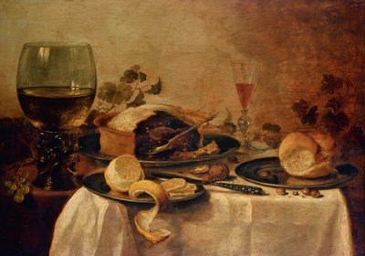 Stilleben med frugttærte, 1635 af Willem Claesz. Heda