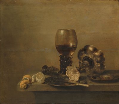 Stilleben med et knust glas af Willem Claesz. Heda