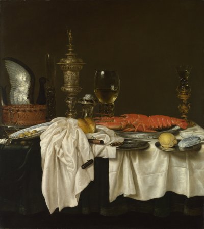 Stilleben med en hummer, ca. 1650-1660 af Willem Claesz. Heda