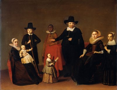 Familiegruppe med en sort mand af Willem Cornelisz Duyster