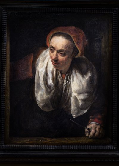 Gammel kvinde ved sit vindue af Willem Drost