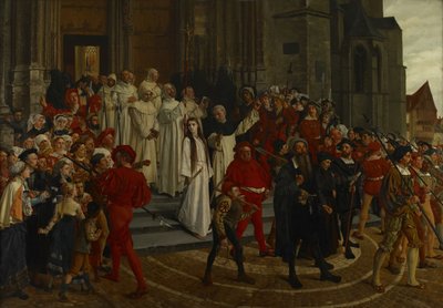 En martyr fra det 16. århundrede - Johanna Van Santhoven, 1883. af Willem Geets