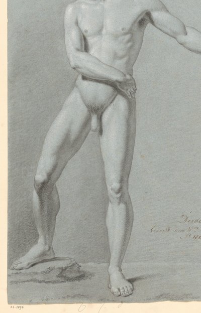 Stående nøgen mand, set forfra (3. præmie 1810) af Willem Grebner