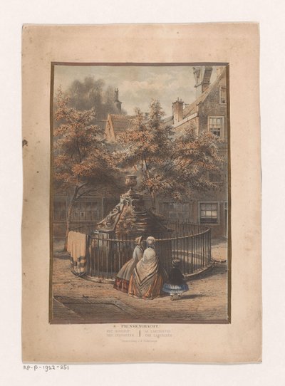 Springvand og gårdsplads på prinsengracht i Amsterdam af Willem Hekking jr.