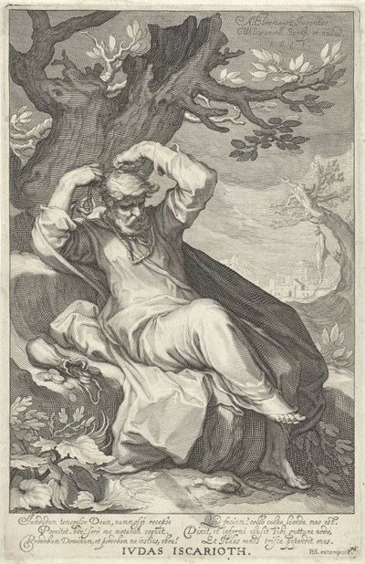 Judas Iskariot hænger sig selv Judas Iskariot (titel på objekt) Syndere fra Det Gamle og Nye Testamente (serietitel) af Willem Isaacsz. van Swanenburg