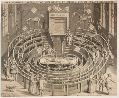 Det anatomiske teaters sal i Leyden af Willem Isaaksz Swanenburgh