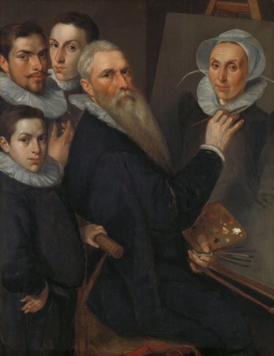Selvportræt af maleren og hans familie af Willem Jacobsz Delff