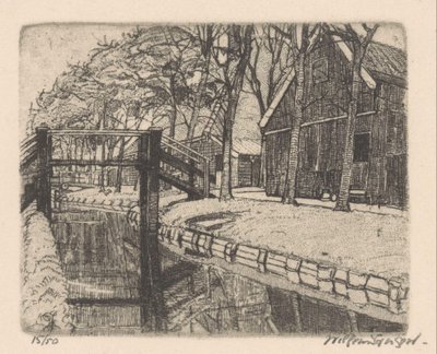 Bro i Assendelft af Willem Jansen (graveur) (signed by artist)