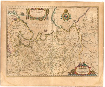 Kort over Rusland Fra: Verdenskort.., 1645 af Willem Janszoon Blaeu
