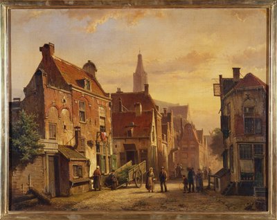 hollandsk gadebillede af Willem Koekkoek