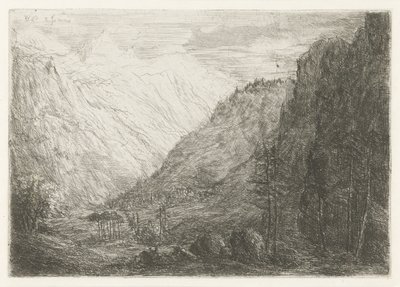 Udsigt over bjergdalen af Willem Matthias Jan van Dielen