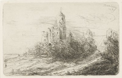 Ruinerne af slottet ved Stromberg af Willem Matthias Jan van Dielen