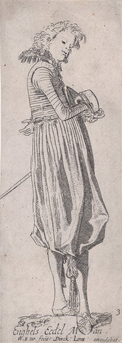 Engelsk adelsmand, fra adelsmænd fra forskellige lande, tavle 3, ca. 1615. af Willem Pietersz. Buytewech