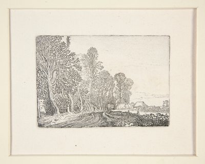 Vej i udkanten af skoven, tavle 4 fra The Set of the Landscapes af Willem Pietersz. Buytewech