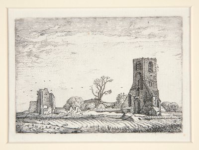 Ruiner af en kirke (Eykenduynens kapel nær Haag), plade 10 fra The Set of the Landscapes af Willem Pietersz. Buytewech
