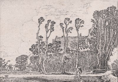 Såmanden, fra Verscheyden Landtschapjes Forskellige små landskaber, tavle 5, ca. 1616. af Willem Pietersz. Buytewech