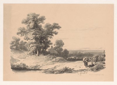 Landskab med to kvinder af Willem Roelofs (I)