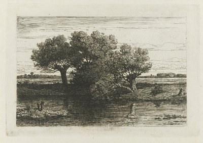 Fisker ved pilepilene af Willem Roelofs (I)