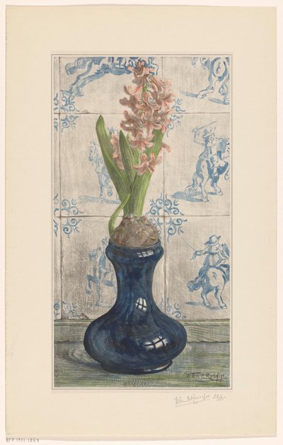 Hyacint i glasvase af Willem Roelofs (II) (signed by artist)