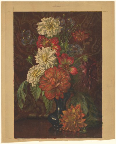 Vase med Dahlias af Willem Roelofs (II) (signed by artist)