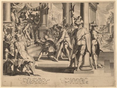 Allegori om retfærdighed af Willem Swanenburgh, after Joachim Anthonisz Wtewael