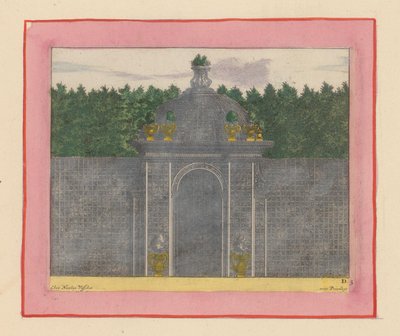 Pavillon mit Kuppel aus Lattenwerk in den Gärten von Versailles af Willem Swidde