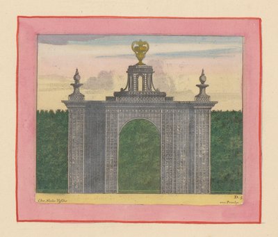 Gittertor mit Gartenvasen in den Gärten von Versailles af Willem Swidde