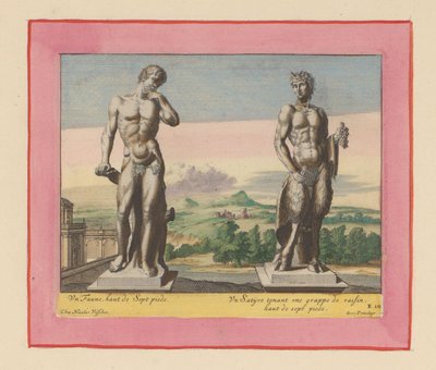 Statuen eines Fauns und eines Satyrs mit Trauben af Willem Swidde