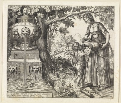 Hagar giver Ismael at drikke Hagars og Ismaels historie (serietitel) af Willem Thibaut