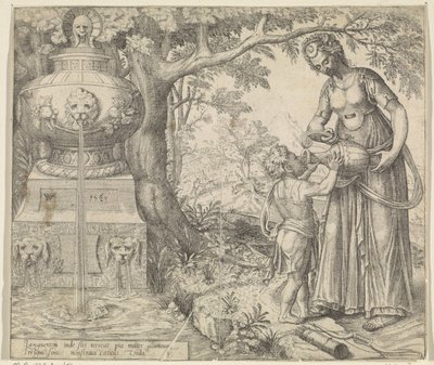 Hagar giver Ismael at drikke Hagars og Ismaels historie (serietitel) af Willem Thibaut
