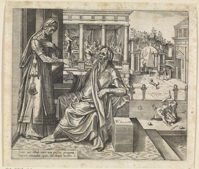 Sara beder Abraham om at sende Hagar og Ismael væk Hagars og Ismaels historie (serietitel) af Willem Thibaut