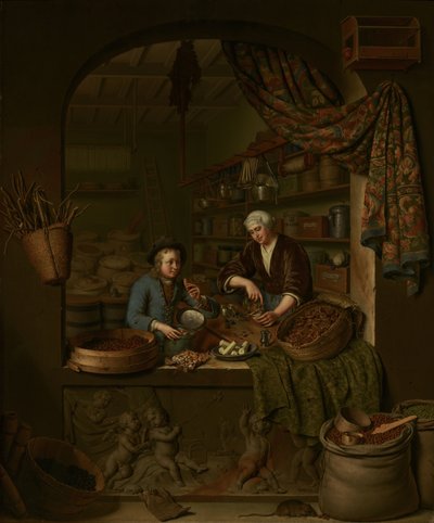 En købmandsbutik af Willem Van Mieris