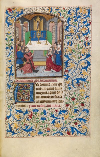 Die Anbetung der Eucharistie af Willem Vrelant