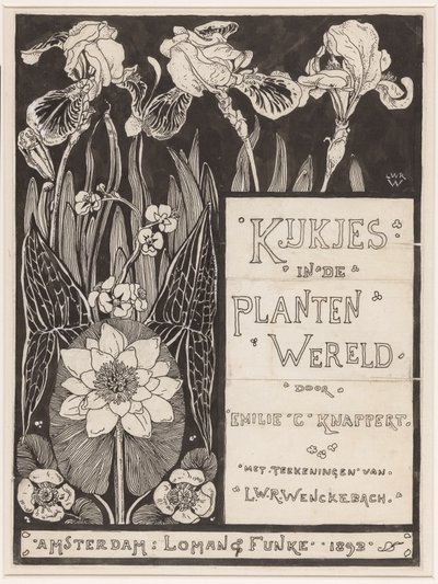 Banddesign for: Knappert, Emilie C., Views into the Plant World, 1893 af Ludwig Willem Reymert Wenckebach