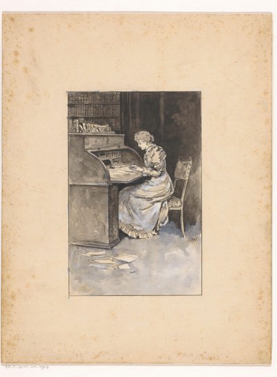 Skrivende kvinde af Ludwig Willem Reymert Wenckebach