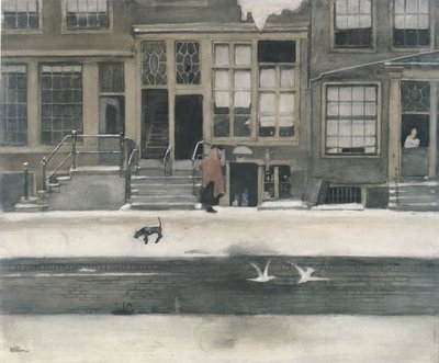 Kromboomsloot i Amsterdam af Willem Witsen (signed by artist)